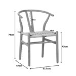 Καρέκλα Wishbone pakoworld rubberwood-σχοινί σε φυσική απόχρωση 53.5x57x74εκ - Image 9
