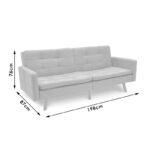 Καναπές-κρεβάτι Flexible pakoworld σε ανθρακί ύφασμα 198x87x76εκ - Image 11