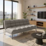 Καναπές-κρεβάτι Rebel pakoworld 3θέσιος με ύφασμα γκρι 189x92x82εκ - Image 2