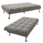 Καναπές-κρεβάτι Rebel pakoworld 3θέσιος με ύφασμα γκρι 189x92x82εκ - Image 4