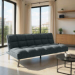 Καναπές-κρεβάτι Rebel pakoworld 3θέσιος με ύφασμα ανθρακί 189x92x82εκ - Image 2