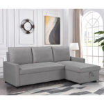 Γωνιακός αναστρέψιμος καναπές κρεβάτι Infuse pakoworld με αποθηκευτικό χώρο γκρι ύφασμα 203x130x88εκ - Image 3