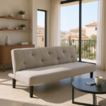 Καναπές-κρεβάτι Breathe pakoworld ύφασμα γκρι 167x77x73εκ - Image 2