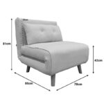 Πολυθρόνα-κρεβάτι Josuane I pakoworld ύφασμα σε ανθρακί απόχρωση 78x80x81εκ - Image 6