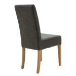 Καρέκλα Ditta pakoworld ύφασμα ανθρακί-πόδι μασίφ ξύλο sonoma - Image 2