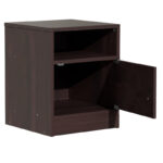 Κομοδίνο Foly pakoworld με ένα ντουλάπι καρυδί 40x40x50εκ - Image 2