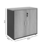 Ντουλάπι γραφείου χαμηλό επαγγελματικό Lotus pakoworld χρώμα φυσικό ανθρακί 80x40x80εκ - Image 6