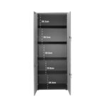 Ντουλάπα γραφείου επαγγελματική Lotus pakoworld χρώμα φυσικό - ανθρακί 80x40,5x200εκ - Image 8