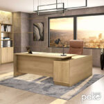 Γραφείο εργασίας επαγγελματικό Amazon pakoworld αριστερή γωνία χρώμα sonoma 180x160x76εκ - Image 2