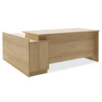 Γραφείο εργασίας επαγγελματικό Amazon pakoworld δεξιά γωνία χρώμα sonoma 180x160x76εκ - Image 4