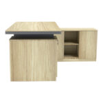 Γραφείο επαγγελματικό Lotus pakoworld με δεξιά γωνία σε φυσική-ανθρακί απόχρωση 200x160x76εκ - Image 4