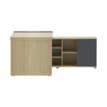 Γραφείο επαγγελματικό Lotus pakoworld με δεξιά γωνία σε φυσική-ανθρακί απόχρωση 160x160x75εκ - Image 4