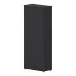 Ντουλάπα γραφείου επαγγελματική με γυάλινες πόρτες Lotus pakoworld σε φυσική-ανθρακί απόχρωση 80x40x200εκ - Image 2