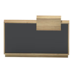 Γραφείο reception Lotus pakoworld σε φυσική-ανθρακί απόχρωση 160x60x105εκ - Image 3