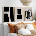 Πίνακας σε καμβά Blacky pakoworld τρίπτυχος με ψηφιακή εκτύπωση 50x2x35εκ - Image 2