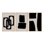 Πίνακας σε καμβά Blacky pakoworld τρίπτυχος με ψηφιακή εκτύπωση 50x2x35εκ