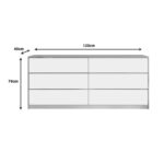 Συρταριέρα Kuanger pakoworld σε λευκή-φυσική απόχρωση 120x40x70εκ - Image 2