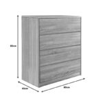 Συρταριέρα Kuanger pakoworld mdf σε φυσική απόχρωση 80x40x80εκ - Image 3