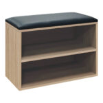 Παπουτσοθήκη-Σκαμπό Kiana pakoworld 4 ζεύγων με μαξιλάρι σε φυσική απόχρωση 60x32x44εκ