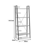 Βιβλιοθήκη- Ραφιέρα Ramon pakoworld φυσικό-μαύρο 60x23x145,5εκ - Image 6