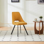 Καρέκλα Initiate pakoworld κίτρινο ύφασμα-πόδι μαύρο μέταλλο 48x57x85εκ - Image 2