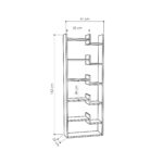 Βιβλιοθήκη Oppa pakoworld χρώμα σκούρο φυσικό - ανθρακί 61x22x162εκ - Image 3