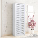 Παπουτσοθήκη-ντουλάπα SANTE pakoworld 21 ζευγών σε λευκή απόχρωση 60x37x183εκ - Image 2