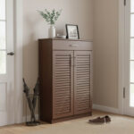 Παπουτσοθήκη-ντουλάπι SANTE pakoworld 20 ζεύγων χρώμα καρυδί 80x37x123εκ - Image 2