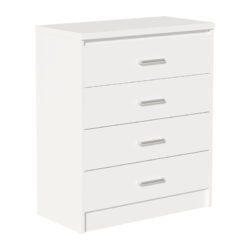 Συρταριέρα OLYMPUS pakoworld με 4 συρτάρια σε λευκή απόχρωση 80x40x95εκ