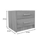 Κομοδίνο OLYMPUS pakoworld με 2 συρτάρια σε sonoma απόχρωση 47.5x40.5x40.5εκ - Image 5