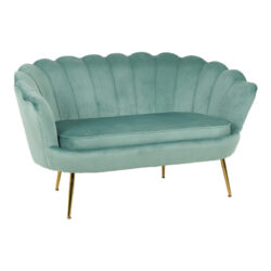 Καναπές 2θέσιος Daimon pakoworld βελούδο σε φυστικί απόχρωση 134x70x77εκ