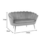 Καναπές 2θέσιος Daimon pakoworld βελούδο σε φυστικί απόχρωση 134x70x77εκ - Image 7