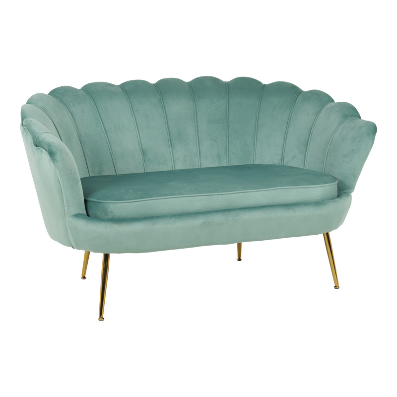 128-000045 Καναπές 2θέσιος Daimon pakoworld βελούδο σε φυστικί απόχρωση 134x70x77εκ