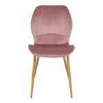 Καρέκλα Jelour pakoworld βελούδο σε σάπιο μήλο απόχρωση-πόδια φυσικά μεταλλικά 46.5x60x84εκ - Image 4