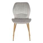 Καρέκλα Jelour pakoworld βελούδο σε γκρι απόχρωση-πόδια φυσικά μεταλλικά 46.5x60x84εκ - Image 4