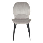 Καρέκλα Jelour pakoworld βελούδο σε γκρι απόχρωση-πόδια μαύρα μεταλλικά 46.5x60x84εκ - Image 4