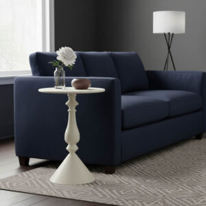 Βοηθητικό τραπέζι Lalou pakoworld μέταλλο σε κρέμα απόχρωση Φ40x55εκ