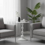 Βοηθητικό τραπέζι Anesor pakoworld μέταλλο σε κρεμ απόχρωση Φ40x52εκ