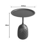 Βοηθητικό τραπέζι Waini pakoworld μέταλλο σε μαύρη απόχρωση Φ39x60εκ - Image 4