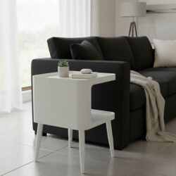 Βοηθητικό τραπέζι Cubino pakoworld μέταλλο σε κρεμ απόχρωση 35x35x50εκ