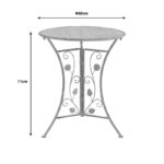 Τραπεζαρία Abriel pakoworld σετ 3τεμ μέταλλο σε αντικέ γκρι απόχρωση - Image 11