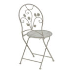 Τραπεζαρία Abriel pakoworld σετ 3τεμ μέταλλο σε αντικέ γκρι απόχρωση - Image 4