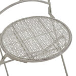 Τραπεζαρία Abriel pakoworld σετ 3τεμ μέταλλο σε αντικέ γκρι απόχρωση - Image 7