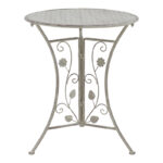 Τραπεζαρία Abriel pakoworld σετ 3τεμ μέταλλο σε αντικέ γκρι απόχρωση - Image 8