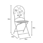 Τραπεζαρία Abriel pakoworld σετ 3τεμ μέταλλο σε αντικέ γκρι απόχρωση - Image 10