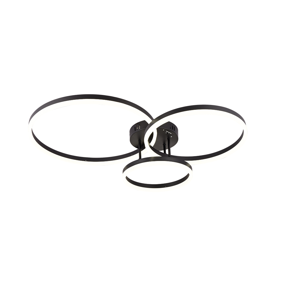 14 Inlight Φωτιστικό οροφής LED 75W 3CCT (by switch on base) D:80cm (6094-A-Black)