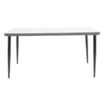 Τραπέζι Naoki pakoworld μέταλλο μαύρο-pe γκρι-γυαλί 160x90x78εκ - Image 2