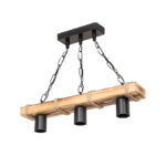 Φωτιστικό οροφής τρίφωτο PWL-1027 pakoworld Ε27 φυσικό-μαύρο 48.5x10x47εκ - Image 3