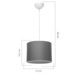 Φωτιστικό οροφής μονόφωτο PWL-1115 pakoworld Ε27 γκρι-λευκό Φ22x16,5εκ - Image 4