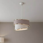 Φωτιστικό οροφής μονόφωτο Loopy pakoworld Ε27 μπεζ-λευκό Φ30x18εκ - Image 3